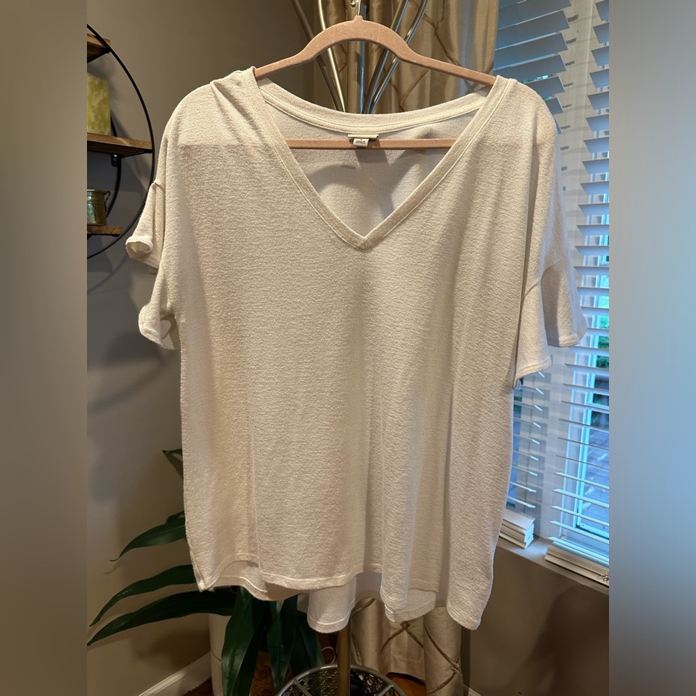 a new day White V Neck